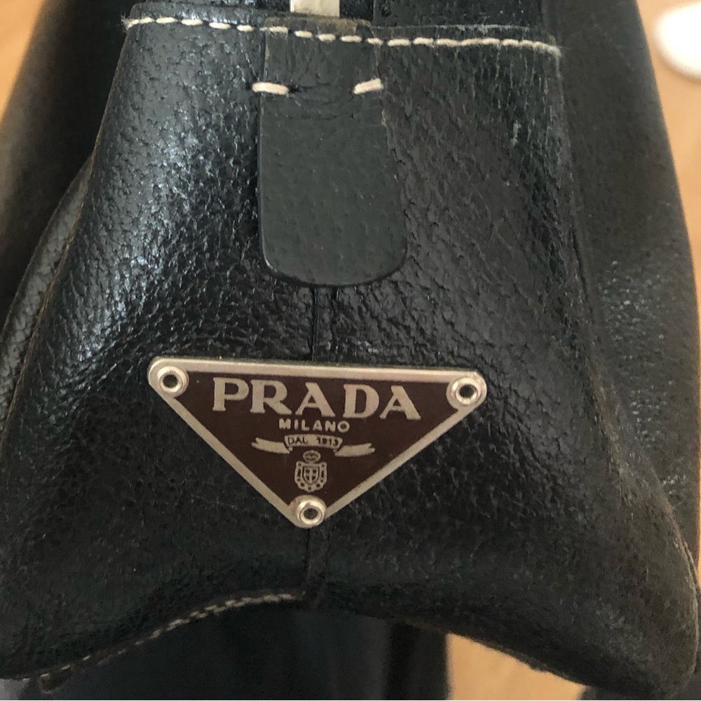 Used Prada Leather Shoulder Bag See Photos